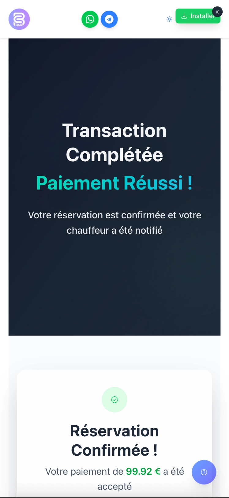 Application mobile chauffeur VTC